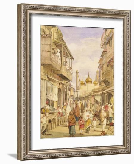 Crowded Street Scene in Lahore, India-William Carpenter-Framed Giclee Print