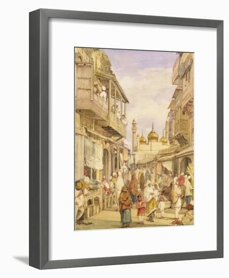 Crowded Street Scene in Lahore, India-William Carpenter-Framed Giclee Print