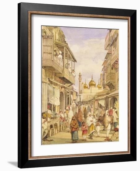 Crowded Street Scene in Lahore, India-William Carpenter-Framed Giclee Print