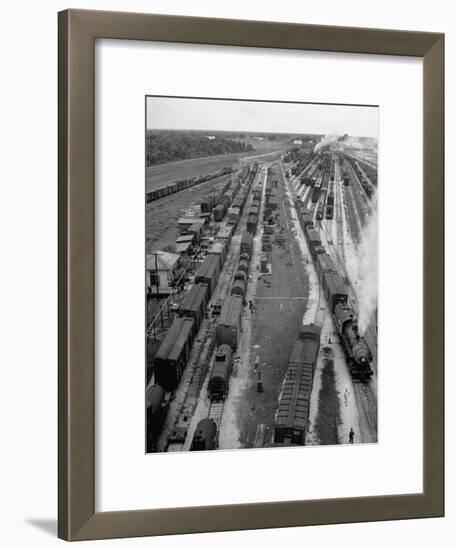 Crowded Yard Filled with Freight Cars-Peter Stackpole-Framed Photographic Print