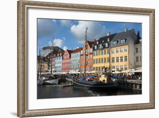 Crowds at Cafes and Restaurants, Nyhavn, Copenhagen, Denmark-Inger Hogstrom-Framed Photographic Print