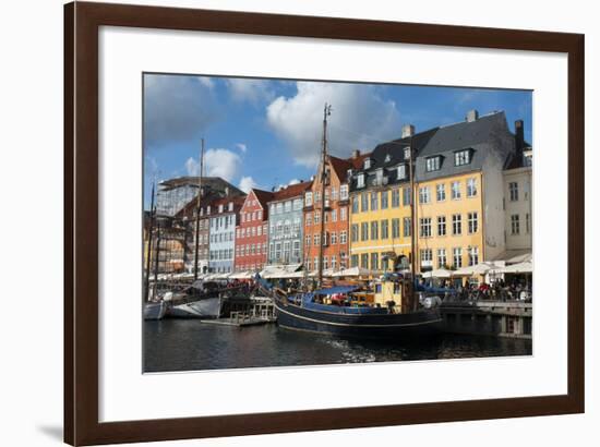 Crowds at Cafes and Restaurants, Nyhavn, Copenhagen, Denmark-Inger Hogstrom-Framed Photographic Print