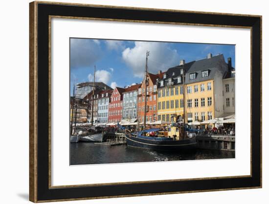 Crowds at Cafes and Restaurants, Nyhavn, Copenhagen, Denmark-Inger Hogstrom-Framed Photographic Print