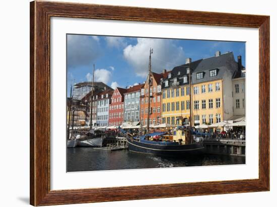 Crowds at Cafes and Restaurants, Nyhavn, Copenhagen, Denmark-Inger Hogstrom-Framed Photographic Print