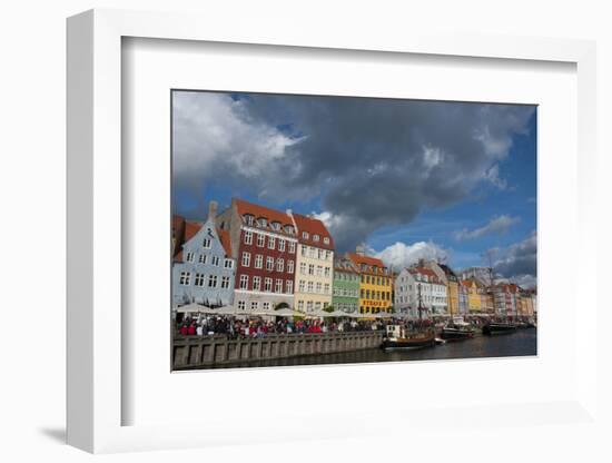 Crowds at Cafes and Restaurants, Nyhavn, Copenhagen, Denmark-Inger Hogstrom-Framed Photographic Print