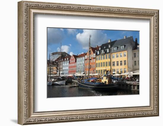 Crowds at Cafes and Restaurants, Nyhavn, Copenhagen, Denmark-Inger Hogstrom-Framed Photographic Print