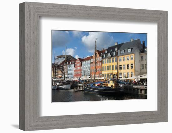 Crowds at Cafes and Restaurants, Nyhavn, Copenhagen, Denmark-Inger Hogstrom-Framed Photographic Print