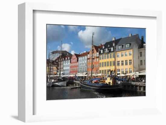 Crowds at Cafes and Restaurants, Nyhavn, Copenhagen, Denmark-Inger Hogstrom-Framed Photographic Print