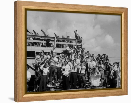 Crowds at Cape Canaveral, Florida at Time of Commander Alan Shepard's Space Flight-Ralph Morse-Framed Premier Image Canvas