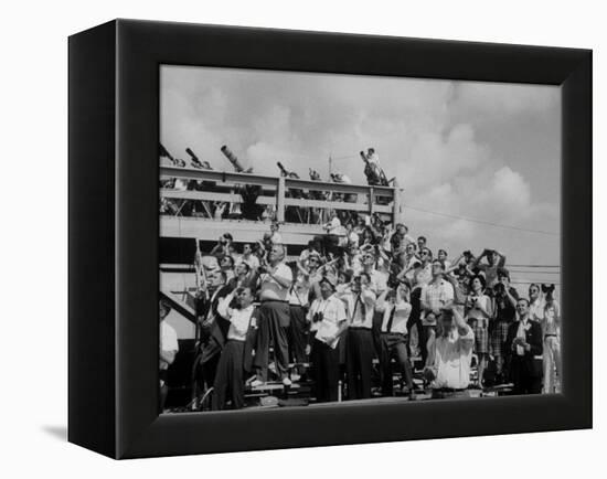 Crowds at Cape Canaveral, Florida at Time of Commander Alan Shepard's Space Flight-Ralph Morse-Framed Premier Image Canvas