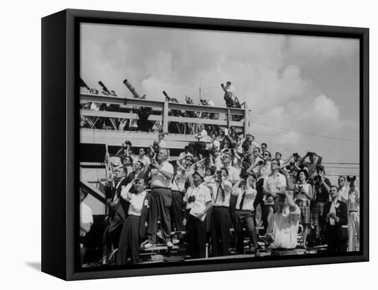 Crowds at Cape Canaveral, Florida at Time of Commander Alan Shepard's Space Flight-Ralph Morse-Framed Premier Image Canvas