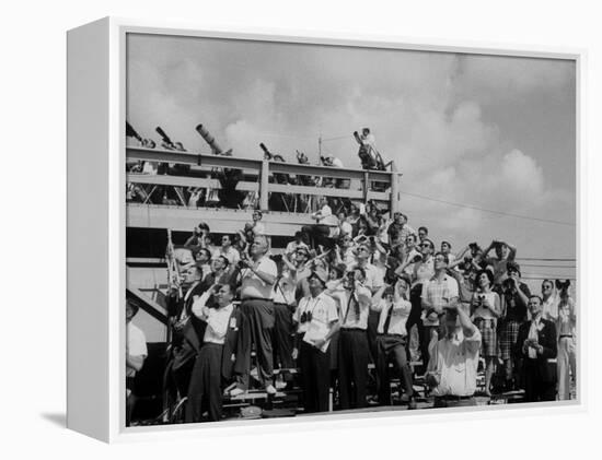 Crowds at Cape Canaveral, Florida at Time of Commander Alan Shepard's Space Flight-Ralph Morse-Framed Premier Image Canvas