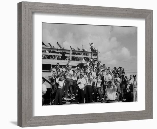 Crowds at Cape Canaveral, Florida at Time of Commander Alan Shepard's Space Flight-Ralph Morse-Framed Photographic Print