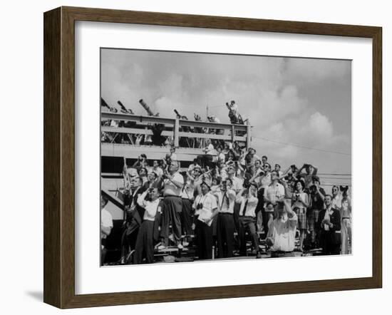 Crowds at Cape Canaveral, Florida at Time of Commander Alan Shepard's Space Flight-Ralph Morse-Framed Photographic Print