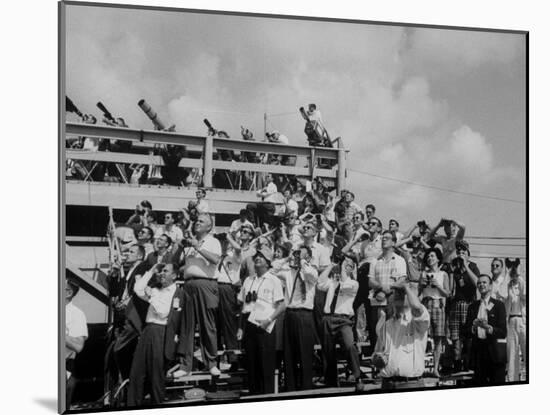 Crowds at Cape Canaveral, Florida at Time of Commander Alan Shepard's Space Flight-Ralph Morse-Mounted Photographic Print