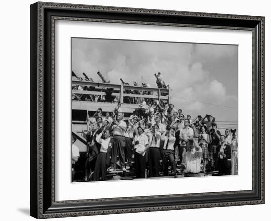 Crowds at Cape Canaveral, Florida at Time of Commander Alan Shepard's Space Flight-Ralph Morse-Framed Photographic Print