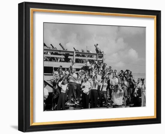 Crowds at Cape Canaveral, Florida at Time of Commander Alan Shepard's Space Flight-Ralph Morse-Framed Photographic Print