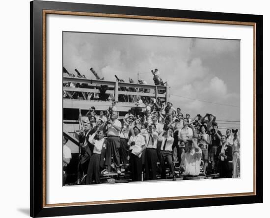 Crowds at Cape Canaveral, Florida at Time of Commander Alan Shepard's Space Flight-Ralph Morse-Framed Photographic Print