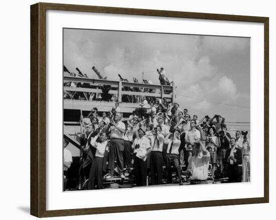 Crowds at Cape Canaveral, Florida at Time of Commander Alan Shepard's Space Flight-Ralph Morse-Framed Photographic Print