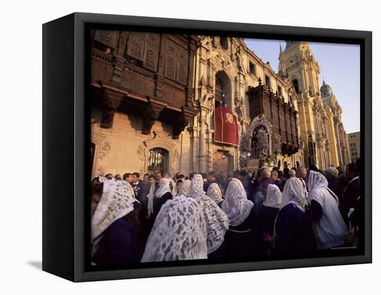 Crowds Celebrating Christian Festival of Easter Sunday, Lima, Peru, South America-Oliviero Olivieri-Framed Premier Image Canvas