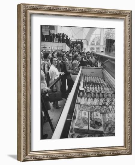 Crowds Checking Out Frozen Foods at the Us Exhibit, During the Poznan Fair-Lisa Larsen-Framed Photographic Print