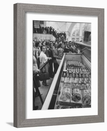 Crowds Checking Out Frozen Foods at the Us Exhibit, During the Poznan Fair-Lisa Larsen-Framed Photographic Print