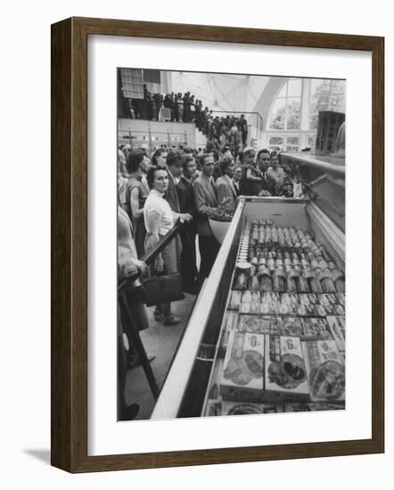 Crowds Checking Out Frozen Foods at the Us Exhibit, During the Poznan Fair-Lisa Larsen-Framed Photographic Print