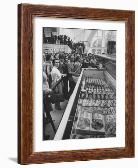 Crowds Checking Out Frozen Foods at the Us Exhibit, During the Poznan Fair-Lisa Larsen-Framed Photographic Print