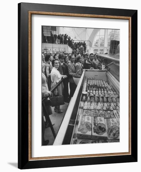 Crowds Checking Out Frozen Foods at the Us Exhibit, During the Poznan Fair-Lisa Larsen-Framed Photographic Print