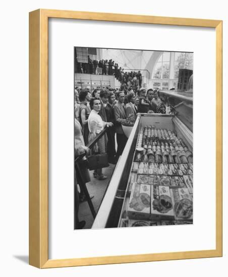 Crowds Checking Out Frozen Foods at the Us Exhibit, During the Poznan Fair-Lisa Larsen-Framed Photographic Print