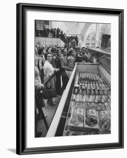 Crowds Checking Out Frozen Foods at the Us Exhibit, During the Poznan Fair-Lisa Larsen-Framed Photographic Print