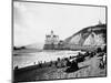 Crowds Enjoy the Beach Below the Cliff House-null-Mounted Photographic Print