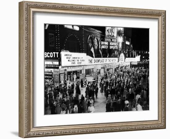 Crowds Gathering Outside the Steel Pier in Resort and Convention City-Alfred Eisenstaedt-Framed Photographic Print