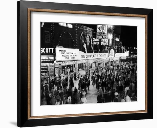 Crowds Gathering Outside the Steel Pier in Resort and Convention City-Alfred Eisenstaedt-Framed Photographic Print