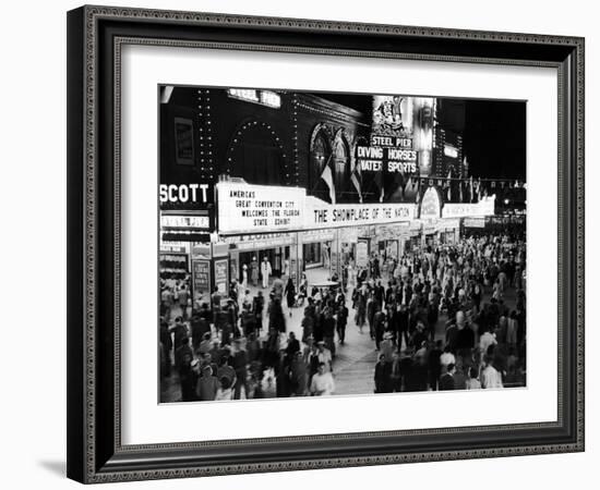 Crowds Gathering Outside the Steel Pier in Resort and Convention City-Alfred Eisenstaedt-Framed Photographic Print