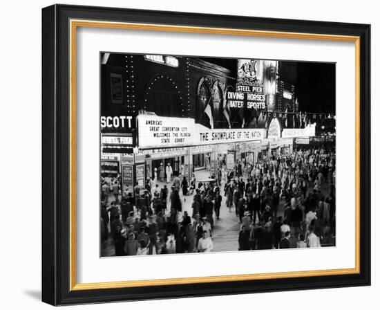 Crowds Gathering Outside the Steel Pier in Resort and Convention City-Alfred Eisenstaedt-Framed Photographic Print