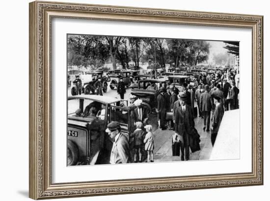 Crowds in Front of the Station, Orsay, Paris, 1931-Ernest Flammarion-Framed Giclee Print