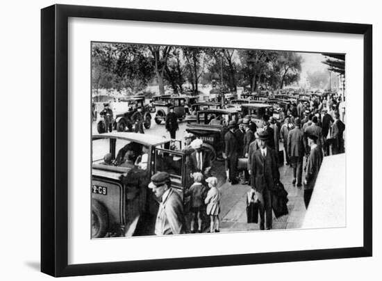 Crowds in Front of the Station, Orsay, Paris, 1931-Ernest Flammarion-Framed Giclee Print