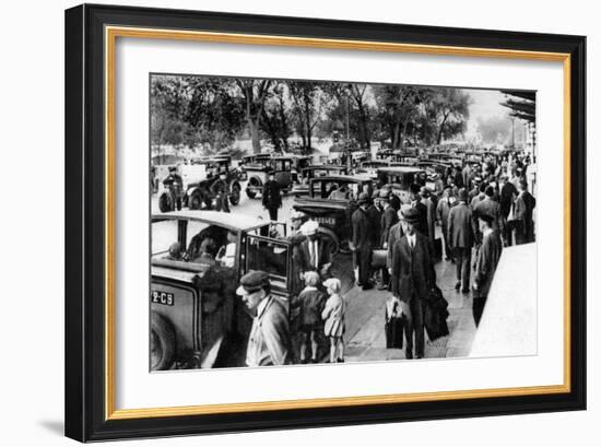 Crowds in Front of the Station, Orsay, Paris, 1931-Ernest Flammarion-Framed Giclee Print