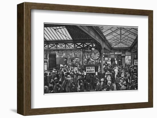 Crowds in Waterloo Station heading off to Ascot races, London, c1900 (1901)-Unknown-Framed Photographic Print