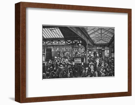 Crowds in Waterloo Station heading off to Ascot races, London, c1900 (1901)-Unknown-Framed Photographic Print