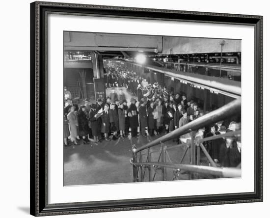Crowds Lining Up for Seats at Penn. Station-Ralph Morse-Framed Premium Photographic Print