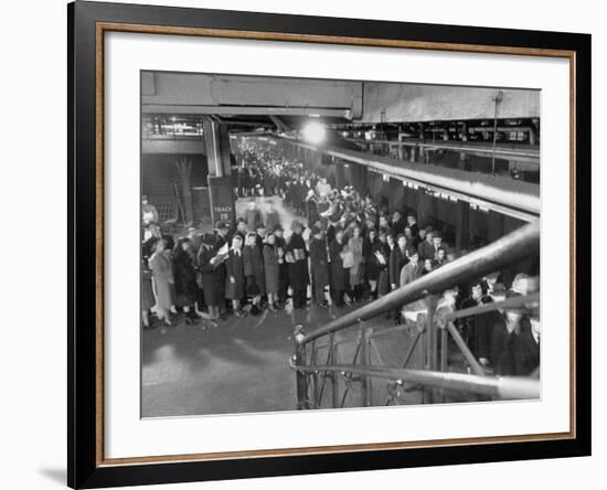 Crowds Lining Up for Seats at Penn. Station-Ralph Morse-Framed Premium Photographic Print