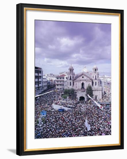 Crowds of Pilgrims and Devotees, Black Nazarene Festival, Downtown, Manila, Philippines-Alain Evrard-Framed Photographic Print