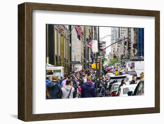 Crowds of shoppers on 5th Avenue, Manhattan, New York City, United States of America, North America-Fraser Hall-Framed Photographic Print