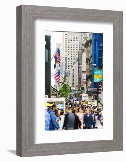 Crowds of shoppers on 5th Avenue, Manhattan, New York City, United States of America, North America-Fraser Hall-Framed Photographic Print