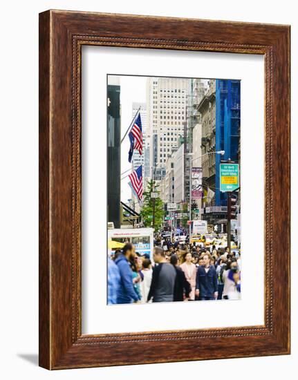 Crowds of shoppers on 5th Avenue, Manhattan, New York City, United States of America, North America-Fraser Hall-Framed Photographic Print