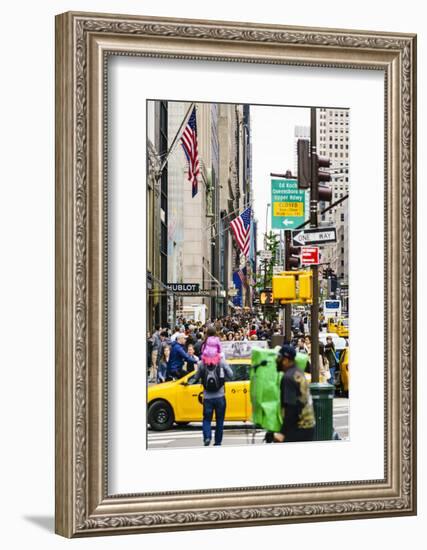 Crowds of shoppers on 5th Avenue, Manhattan, New York City, United States of America, North America-Fraser Hall-Framed Photographic Print