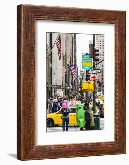 Crowds of shoppers on 5th Avenue, Manhattan, New York City, United States of America, North America-Fraser Hall-Framed Photographic Print