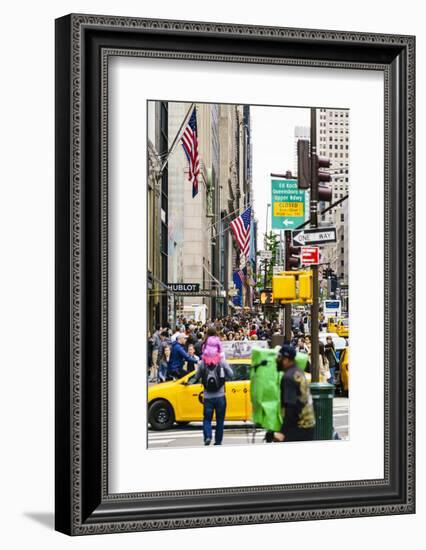 Crowds of shoppers on 5th Avenue, Manhattan, New York City, United States of America, North America-Fraser Hall-Framed Photographic Print